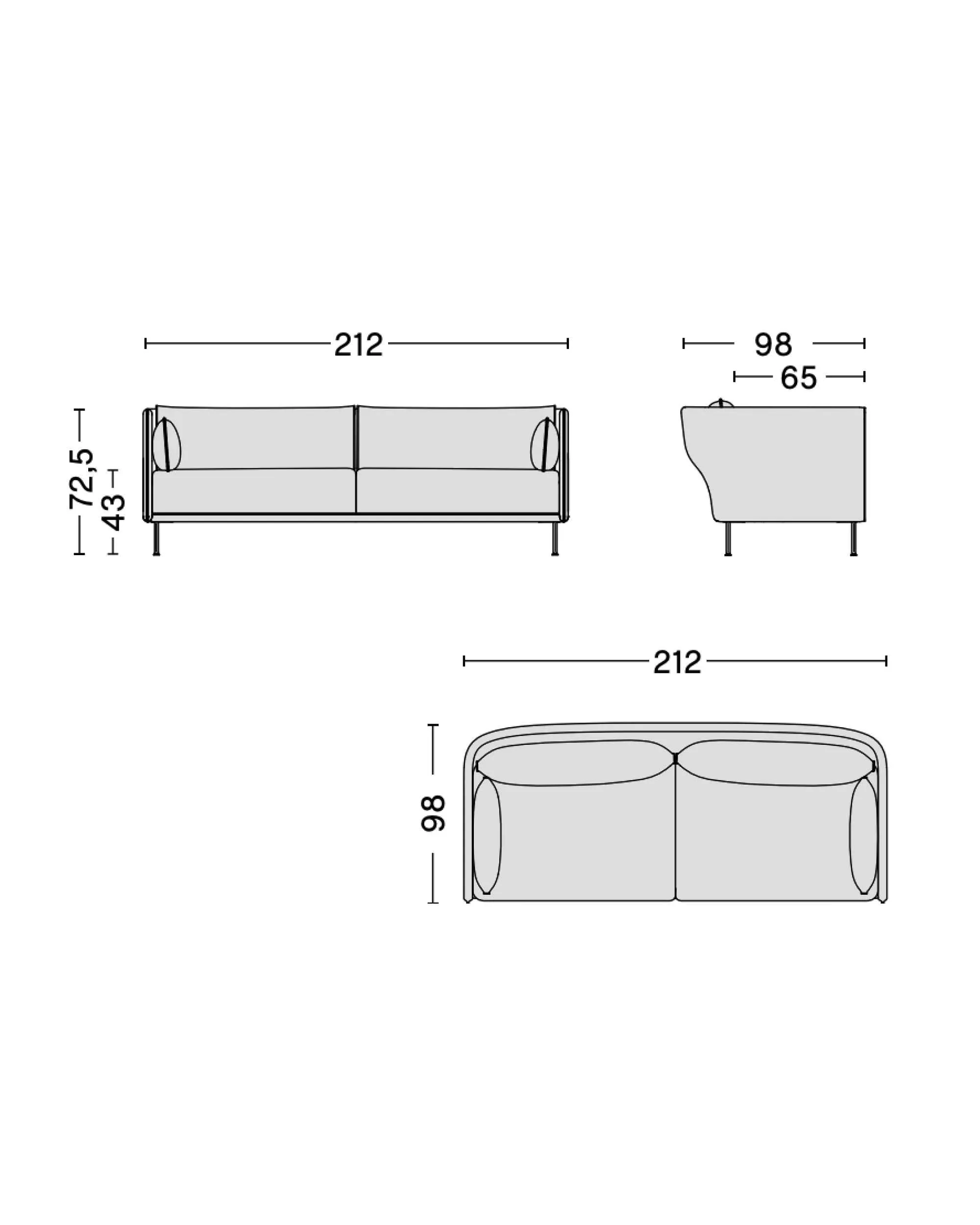 Hay Silhouette sofa 3-seater, linara 142/silk cognac/oiled oak