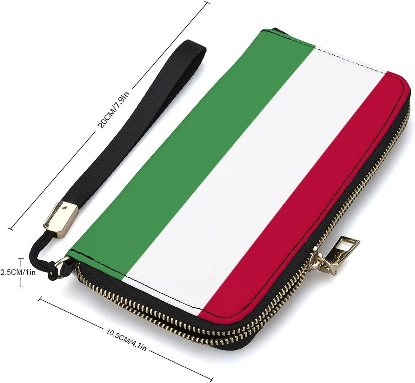 Hungary Flag Long Purse with Removable Wristlet Stylish PU Leather Zipper Wallet for Women Men