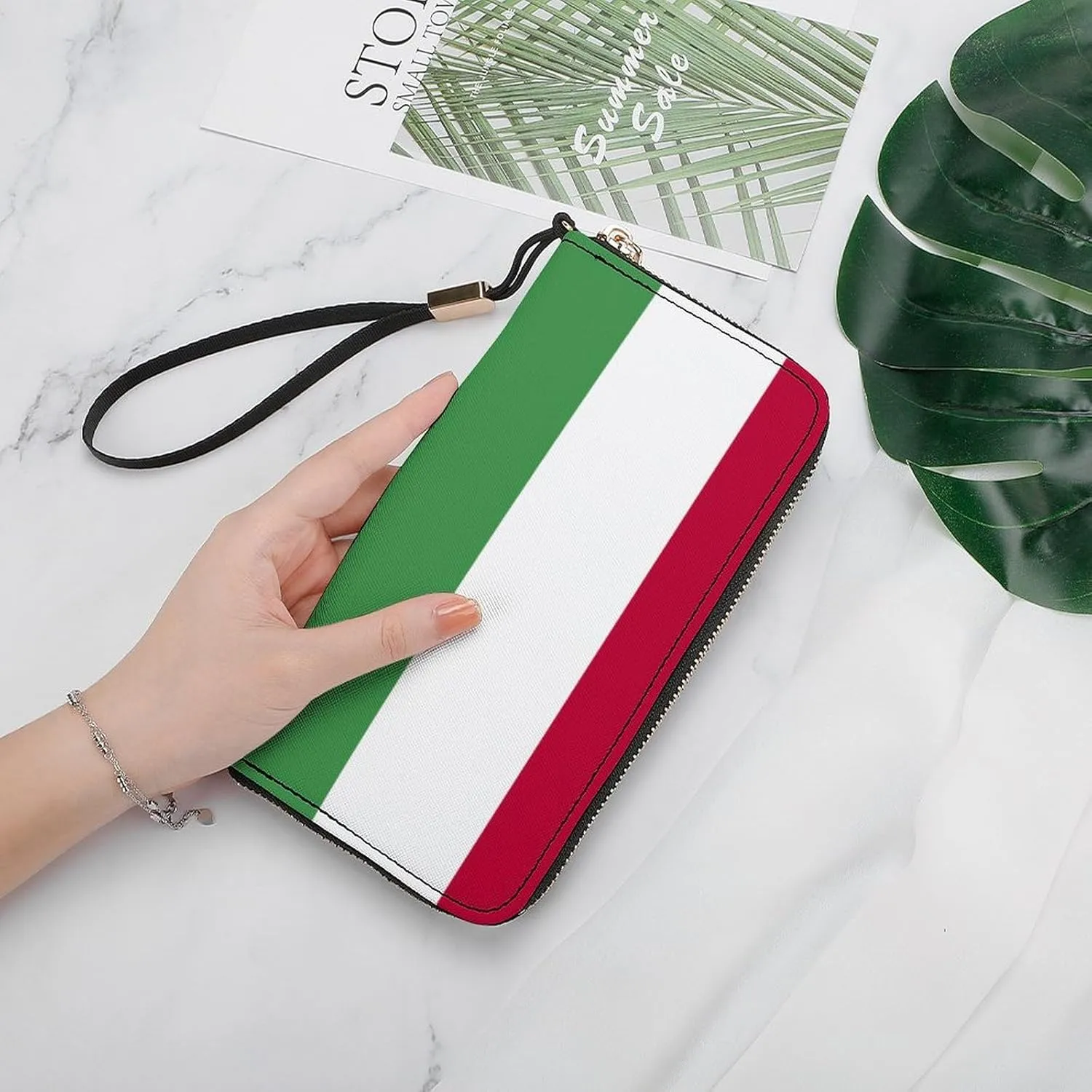 Hungary Flag Long Purse with Removable Wristlet Stylish PU Leather Zipper Wallet for Women Men