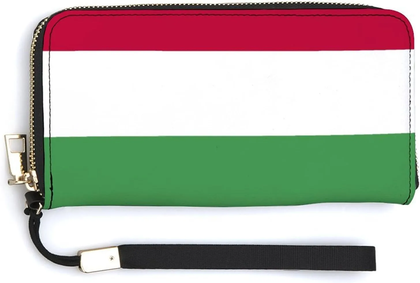Hungary Flag Long Purse with Removable Wristlet Stylish PU Leather Zipper Wallet for Women Men