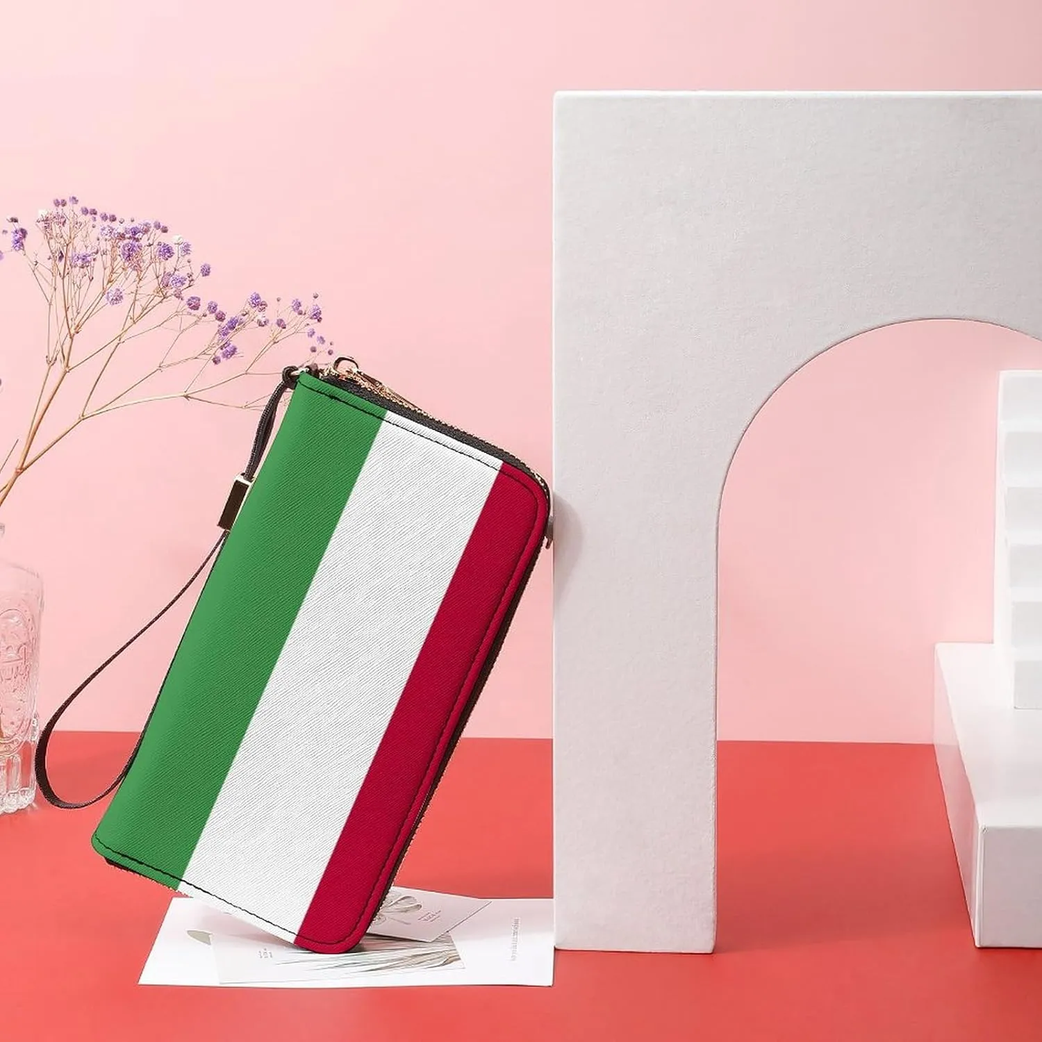 Hungary Flag Long Purse with Removable Wristlet Stylish PU Leather Zipper Wallet for Women Men