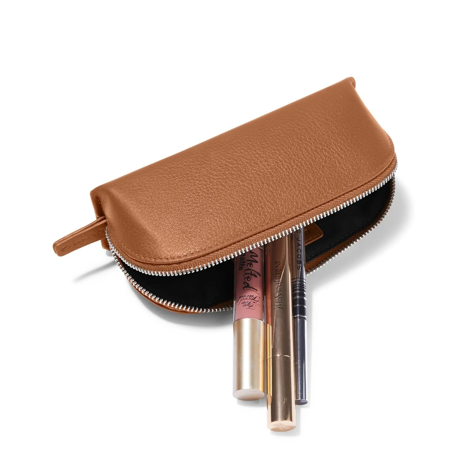 Leatherology Cognac Travel Makeup Pouch