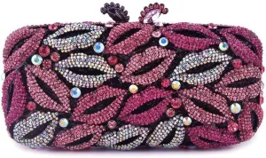 Lips Rhinestone Evening Clutch Fashion Purses for Women Wedding Party Banquet Cocktail Handbags