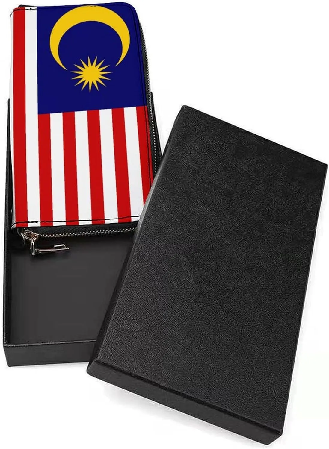 Malaysia Flag Long Purse with Removable Wristlet Stylish PU Leather Zipper Wallet for Women Men
