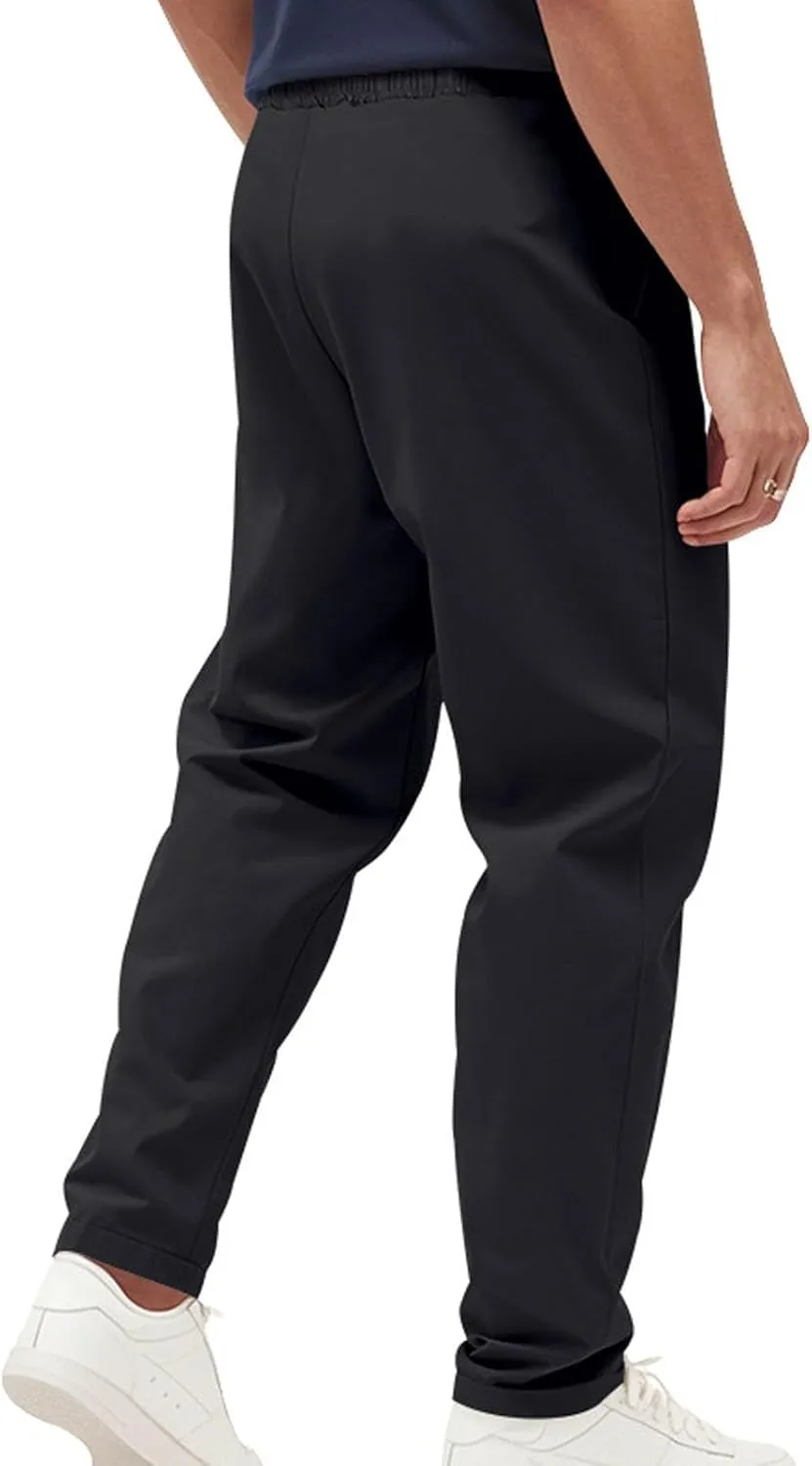 Mens Casual Pants Elastic Waist Relaxed Fit Drawstring Sweatpants Lightweight Comfy Jogging Atheltic Pants Baggy Lounge Pants