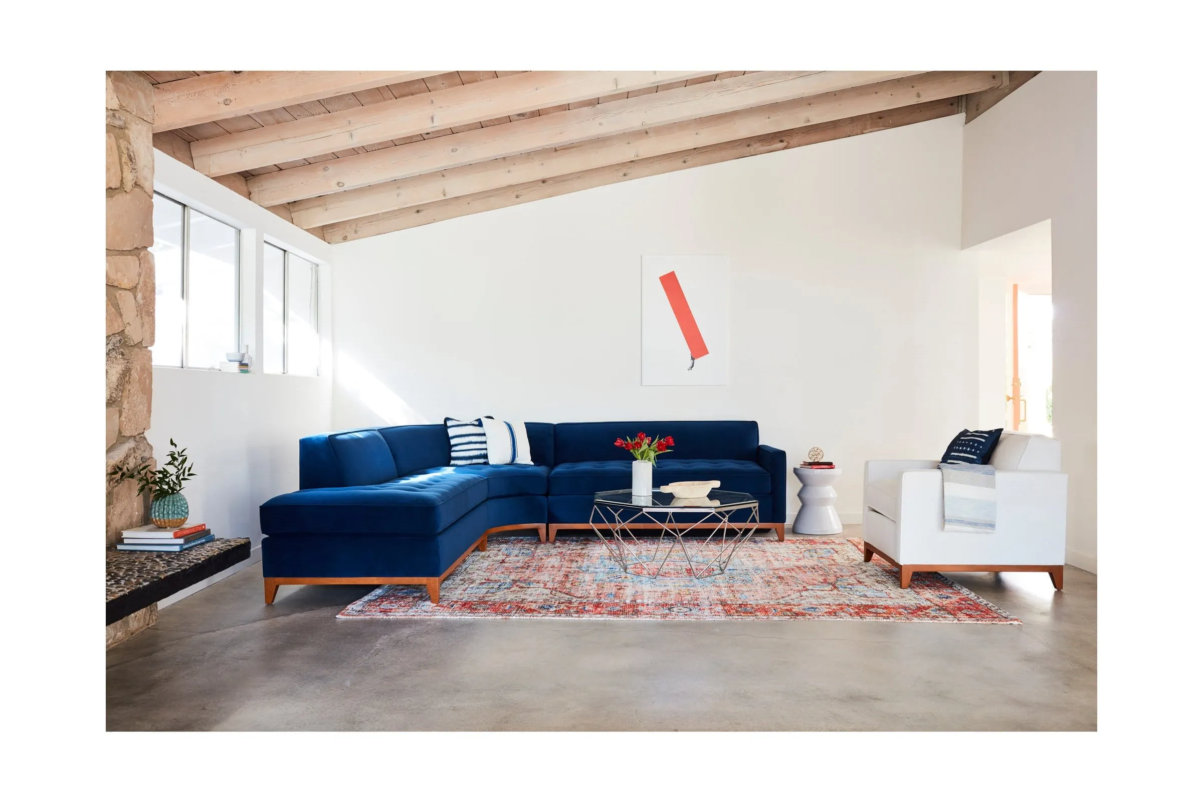 Monroe Drive 3pc Sleeper Sectional :: Leg Finish: Espresso / Configuration: LAF - Chaise on the Left / Sleeper Option: Memory Foam Mattress