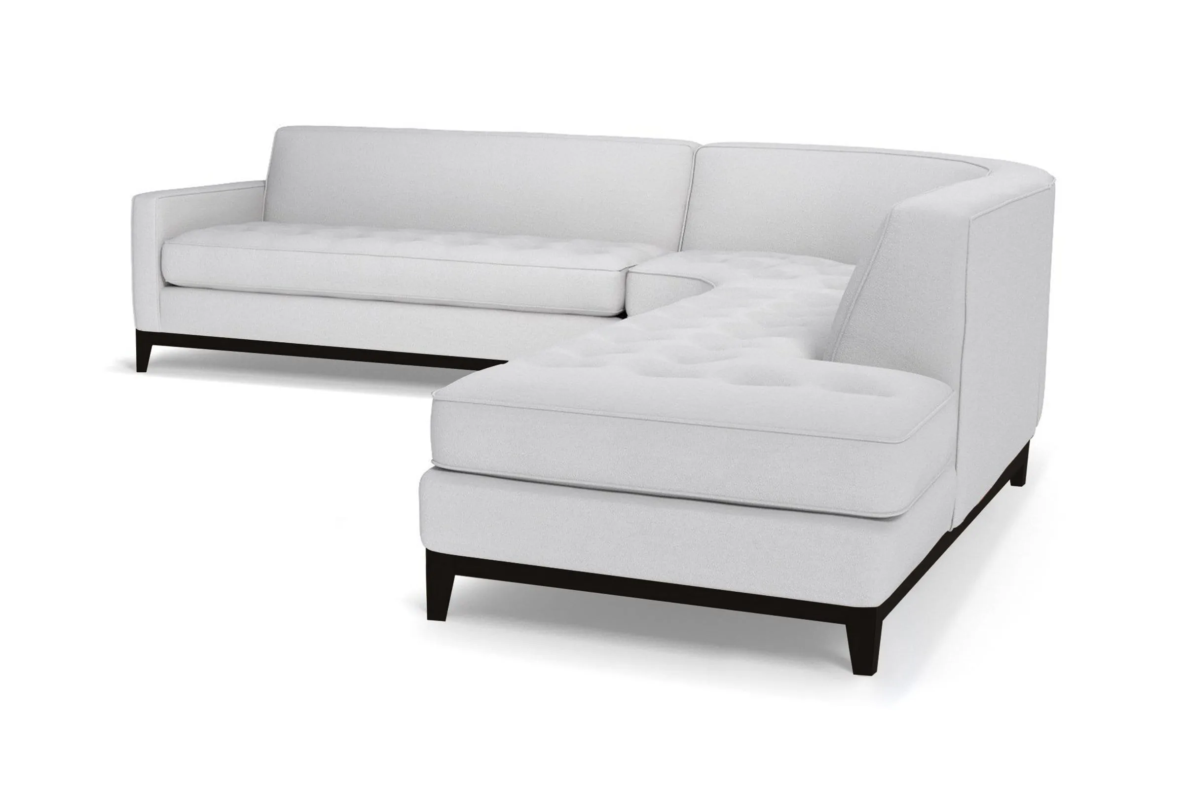 Monroe Drive 3pc Sleeper Sectional :: Leg Finish: Espresso / Configuration: RAF - Chaise on the Right / Sleeper Option: Deluxe Innerspring Mattress