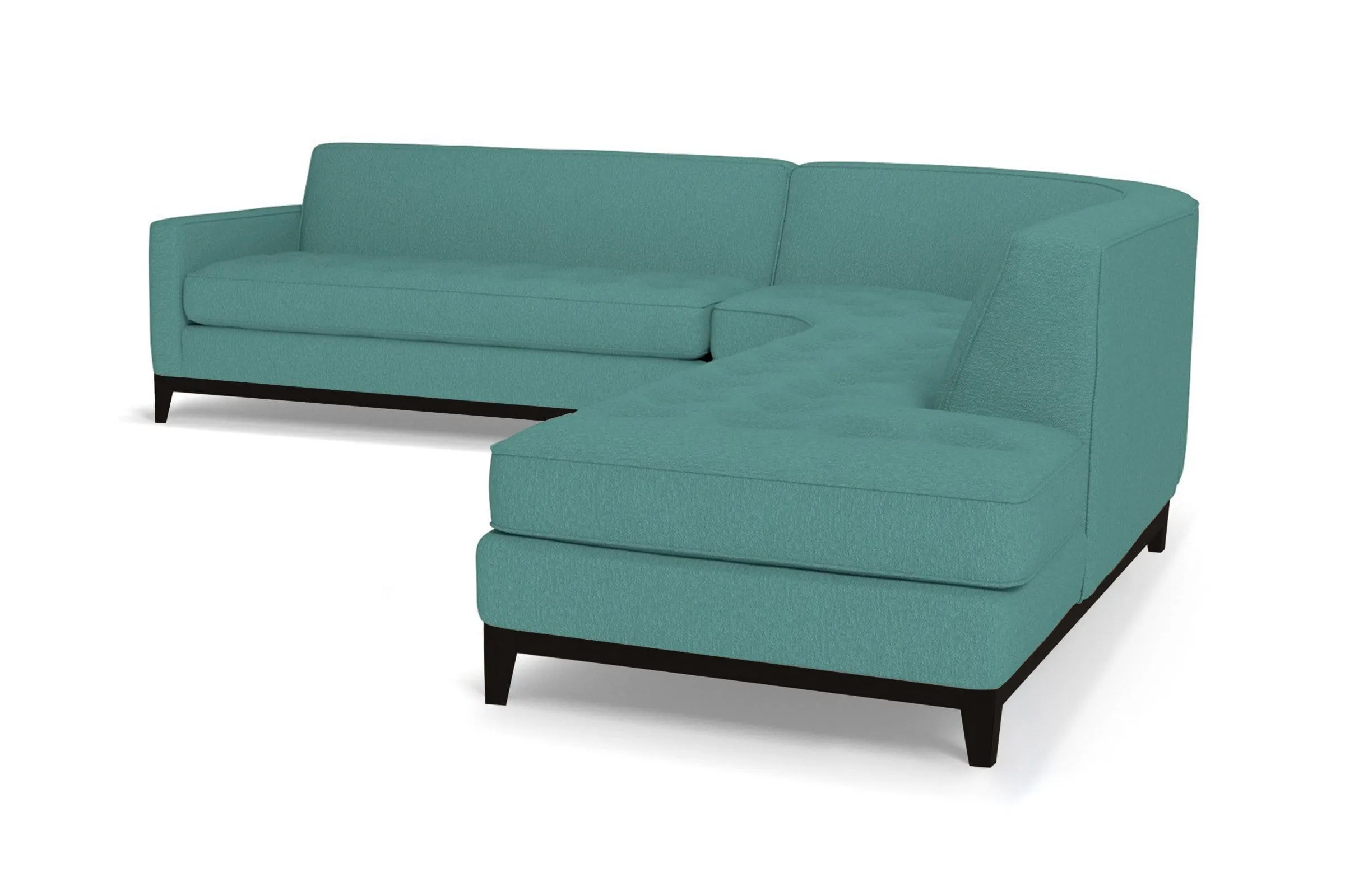 Monroe Drive 3pc Sleeper Sectional :: Leg Finish: Espresso / Configuration: RAF - Chaise on the Right / Sleeper Option: Deluxe Innerspring Mattress