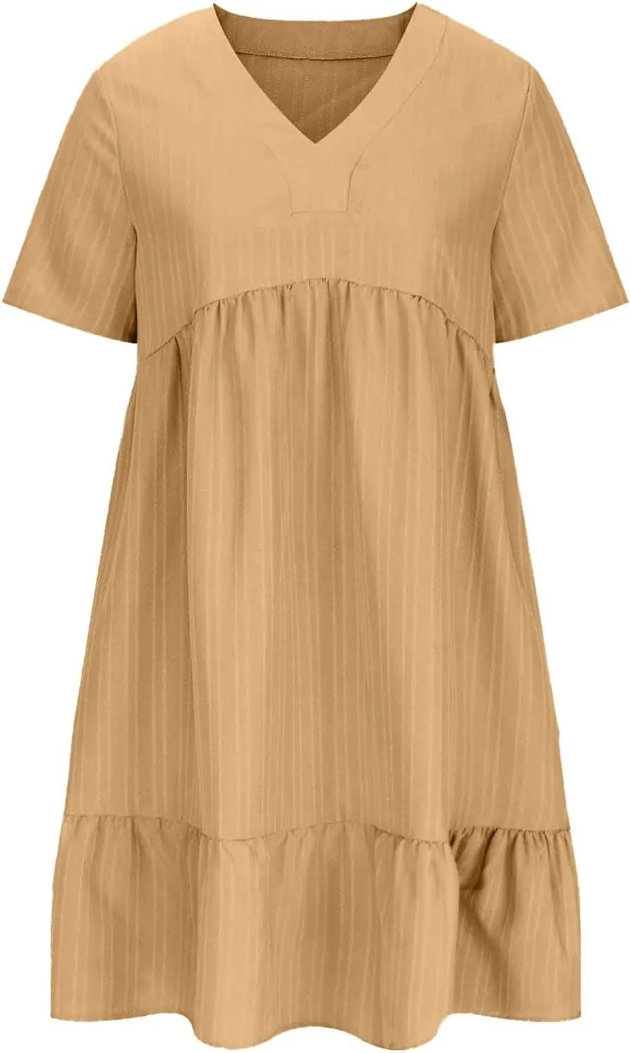 Moomoo Dresses for Women Loose Fit Short Sleeve Tunic Dress with Pockets Beach Vacation Outfit