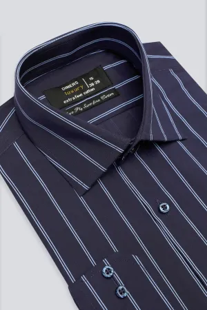 Navy Blue Stripe Formal Shirt