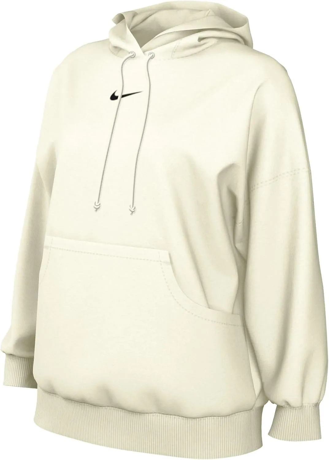 Nike Sportswear Phoenix Fleece Women's Oversized Pullover Hoodie (US, Alpha, Small, Regular, Regular, Sail/Black)