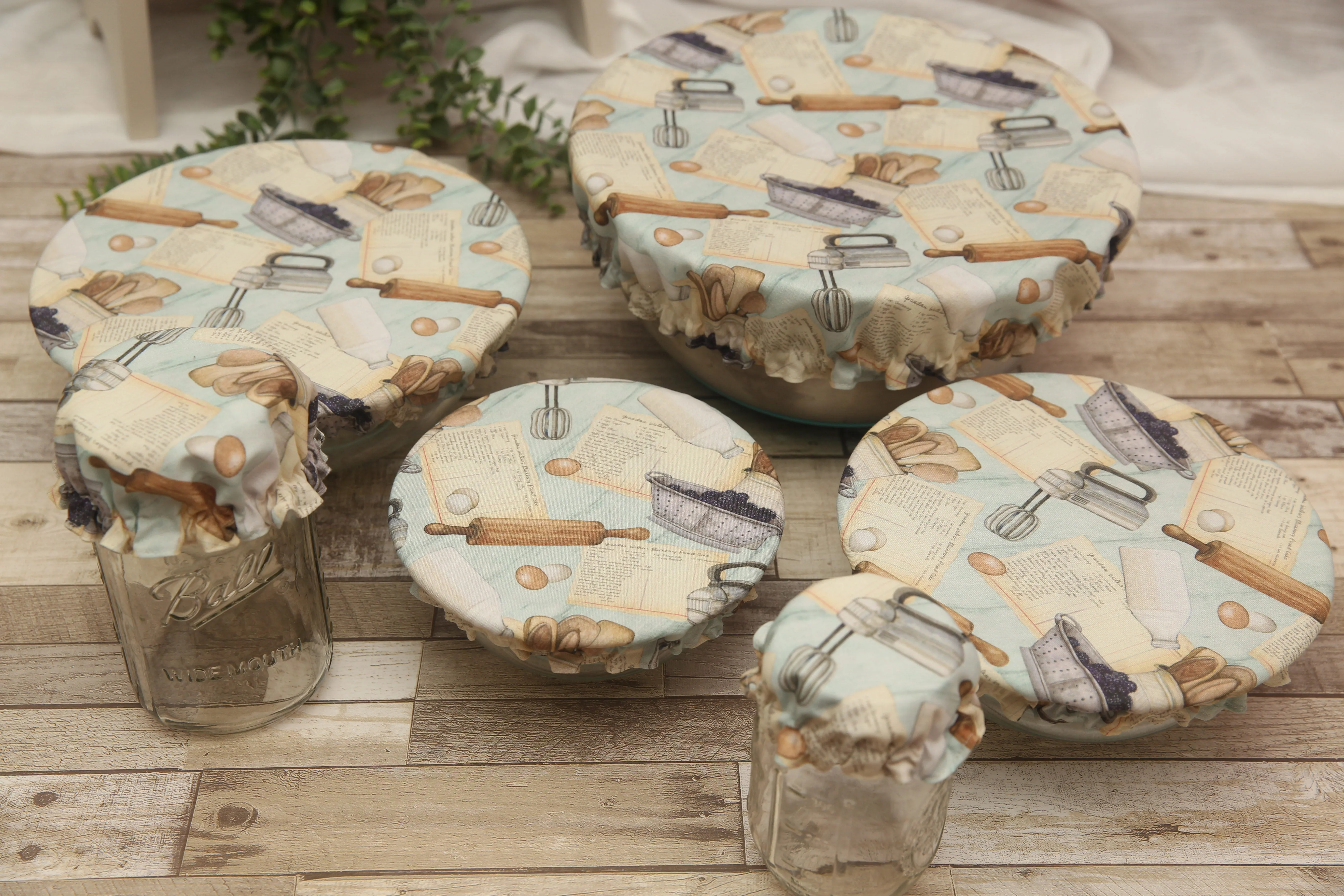 NON-PROP (GMA's Blackberries) Bowl, Jar, Cup, Plate COVERS; Hot Pad; Jar Opener; GMA's Blackberries; MADE TO ORDER