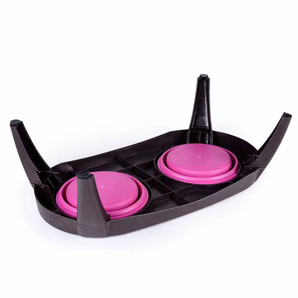 PAWS ASIA Wholesale Eco Friendly Silicone Travel Portable Pet Feeding Collapsible Dog Bowl With Stand