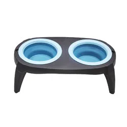 PAWS ASIA Wholesale Eco Friendly Silicone Travel Portable Pet Feeding Collapsible Dog Bowl With Stand