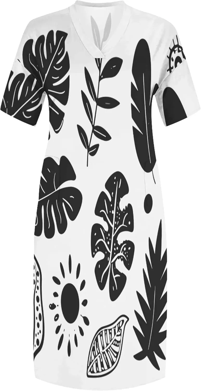 Plus Size Dresses for Curvy Women 2024 Summer Casual Short Sleeve T Shirt Midi Dress with Pockets