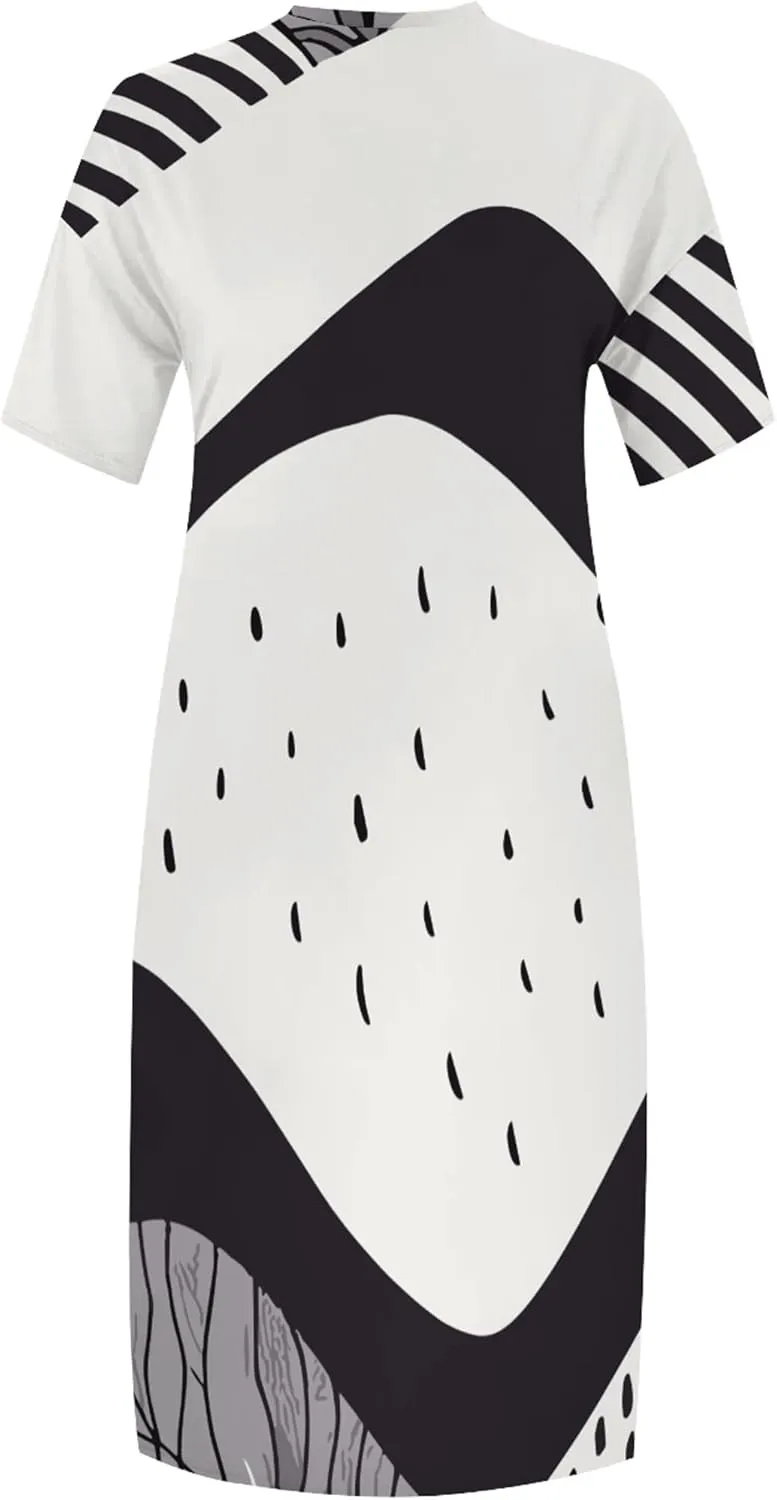 Plus Size Dresses for Curvy Women 2024 Summer Casual Short Sleeve T Shirt Midi Dress with Pockets