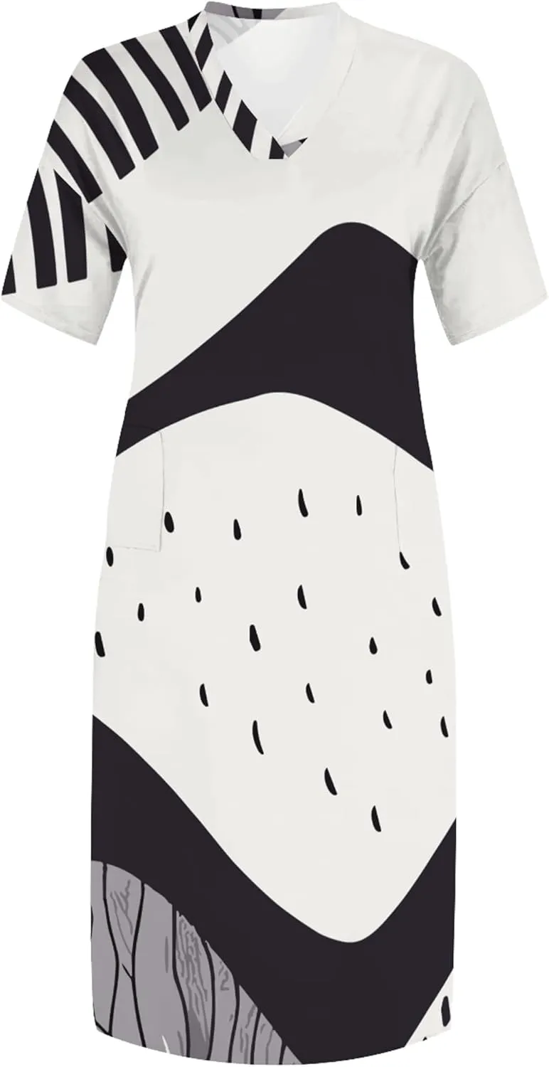 Plus Size Dresses for Curvy Women 2024 Summer Casual Short Sleeve T Shirt Midi Dress with Pockets