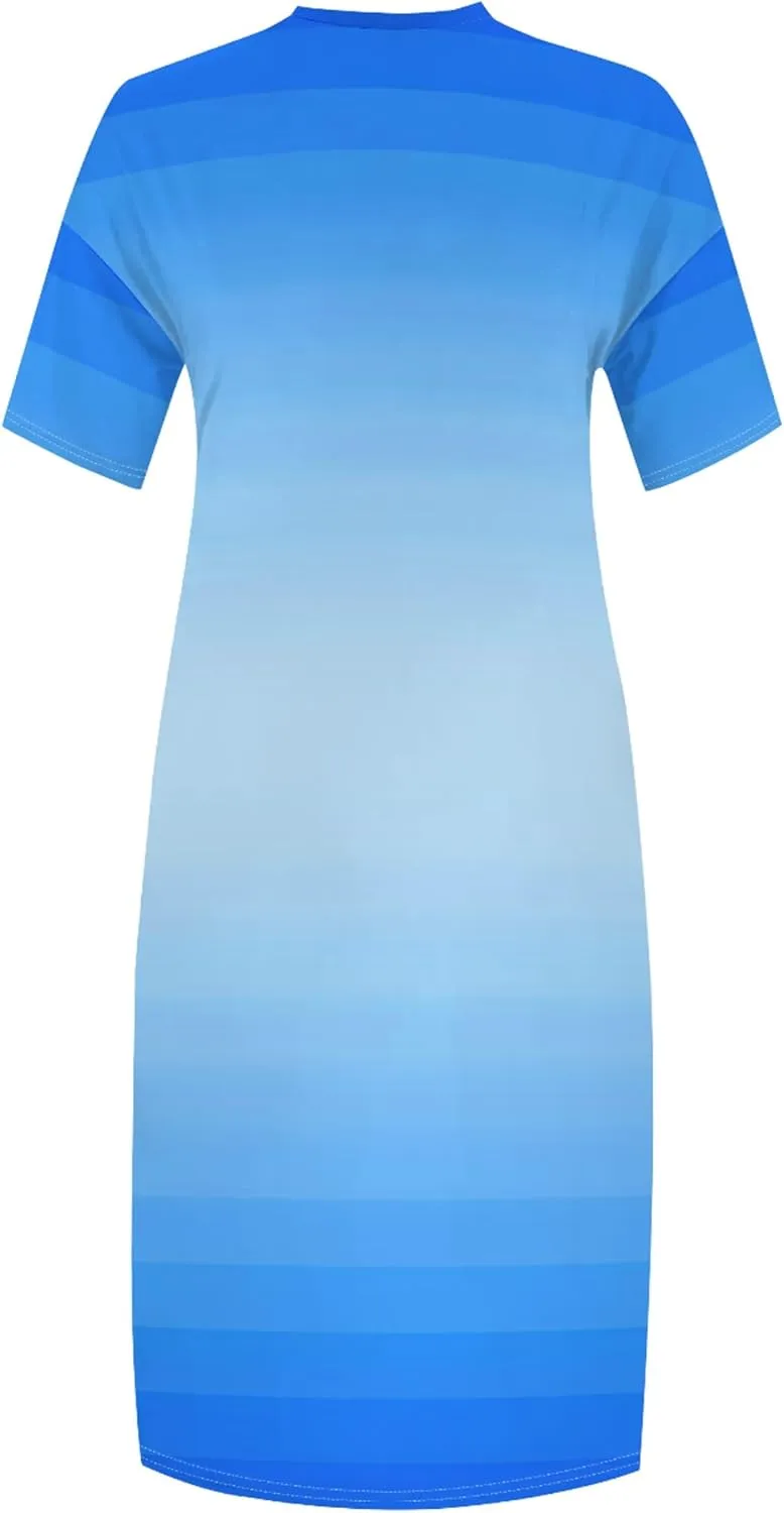 Plus Size Shirt Dresses for Curvy Women Summer 2024 Loose V Neck Oversize Short Sleeve Midi Sundresses with Pockets