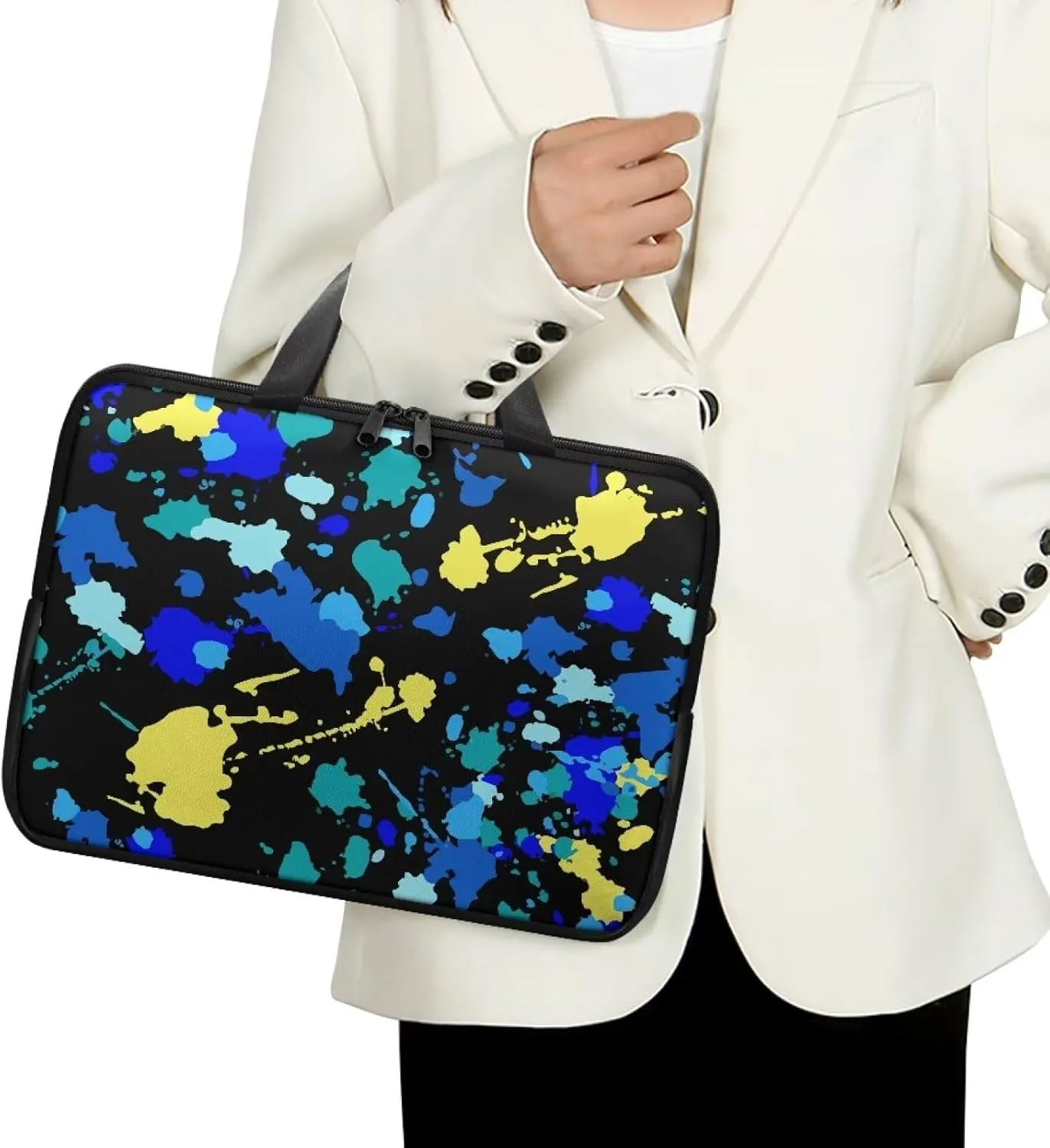 PU Leather Laptop Bag with Handle,Stylish Laptop Messenger Bag,Business Handbag Laptop Tote Bag