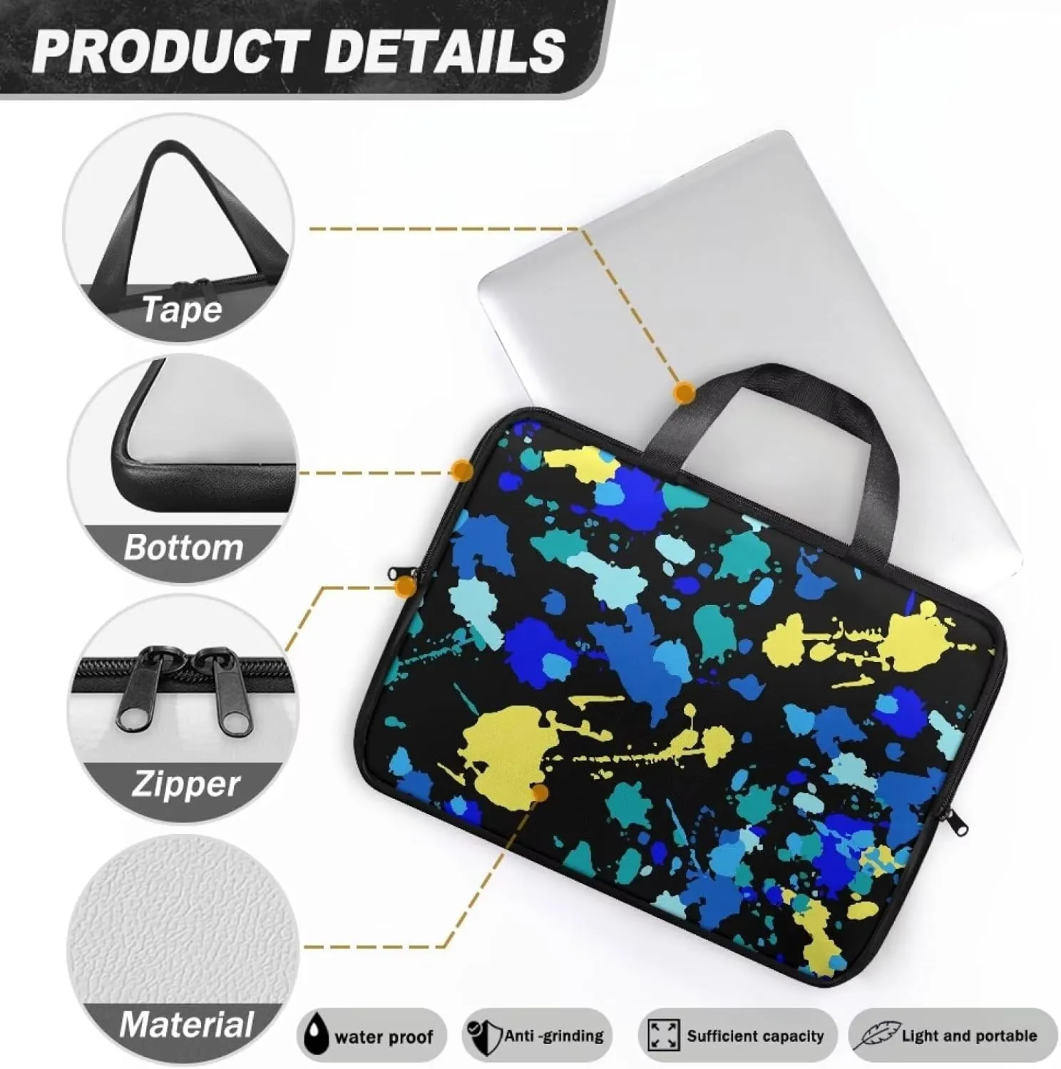 PU Leather Laptop Bag with Handle,Stylish Laptop Messenger Bag,Business Handbag Laptop Tote Bag