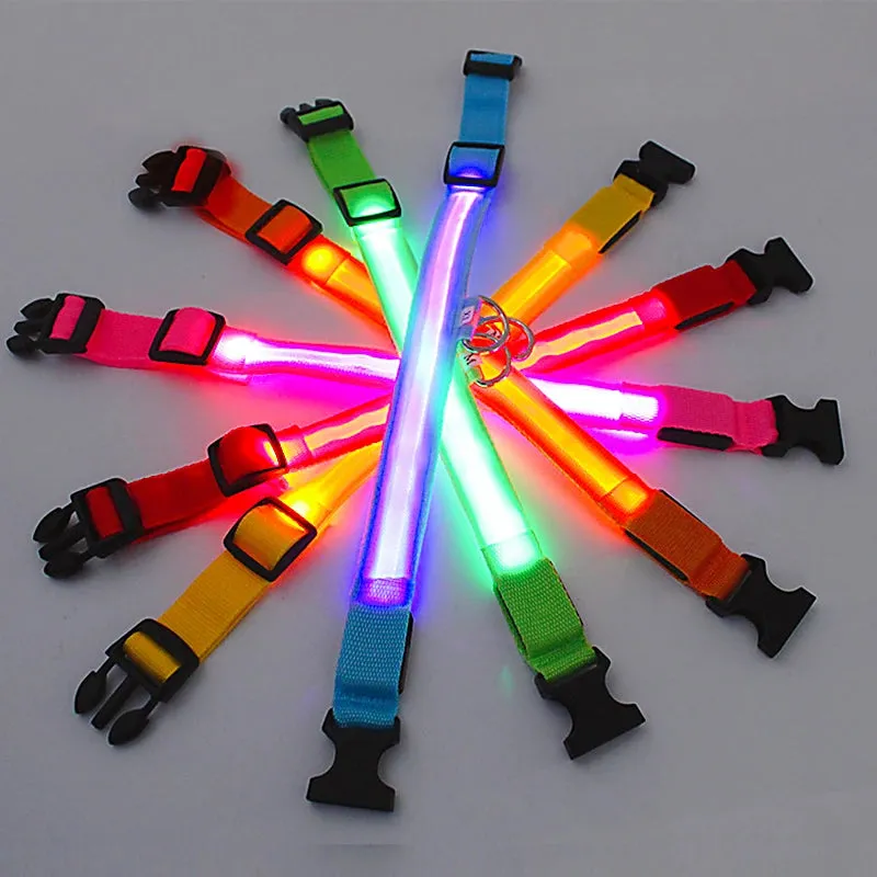 Rechargeable LED Dog Collar - Adjustable, Luminous Safety Collar for Pets