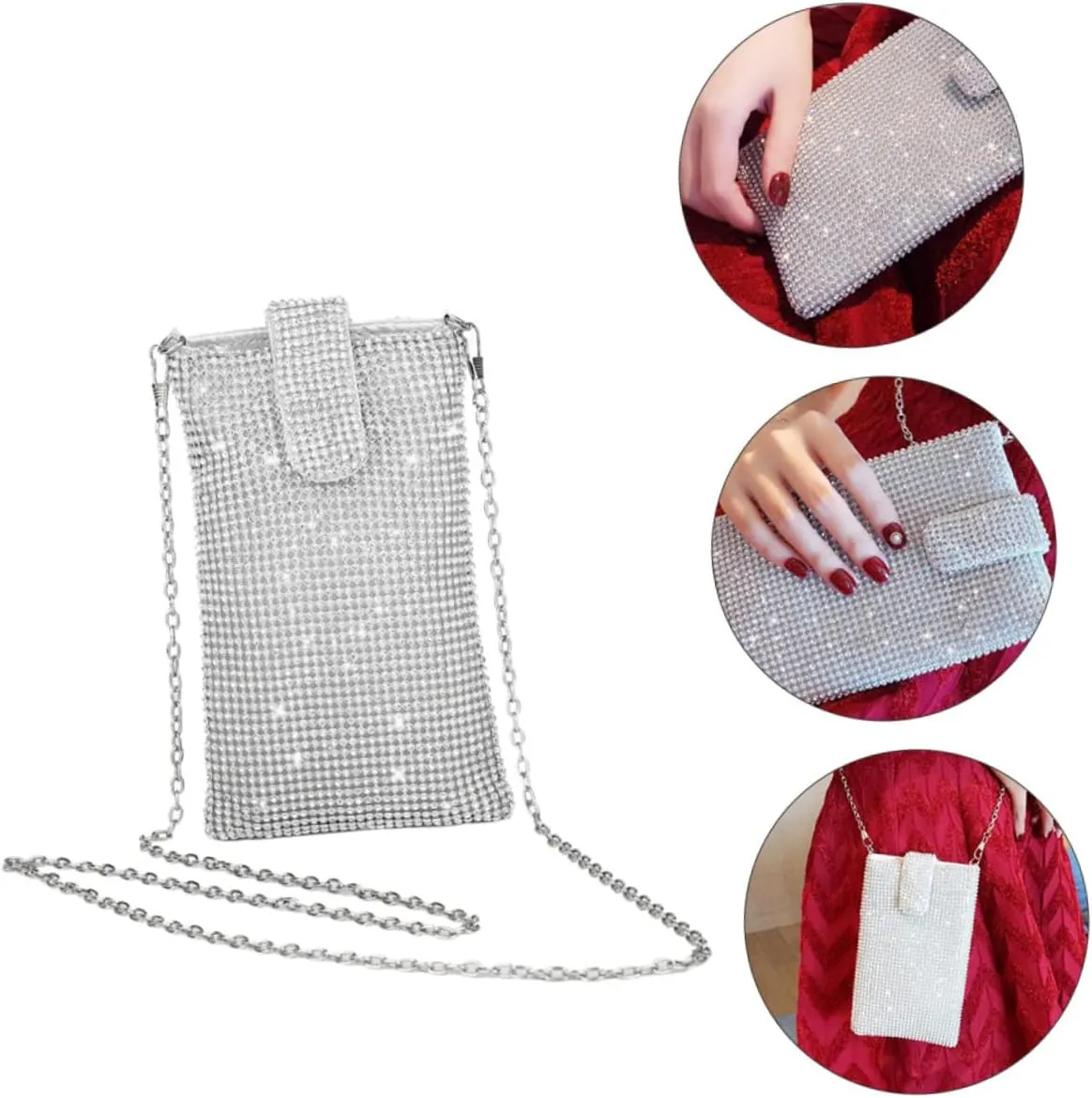 Rhinestone Crossbody Bag Wallet Shoulder Bag Shoulder Phone Bag Phone Wallet Bag Wallet Crossbody Bag