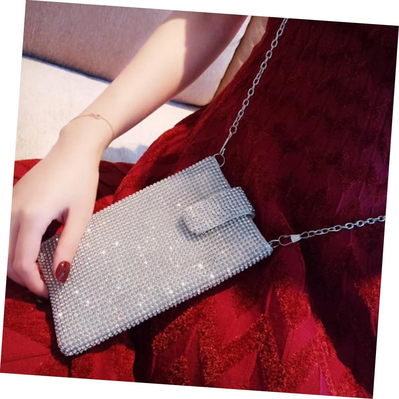 Rhinestone Crossbody Bag Wallet Shoulder Bag Shoulder Phone Bag Phone Wallet Bag Wallet Crossbody Bag