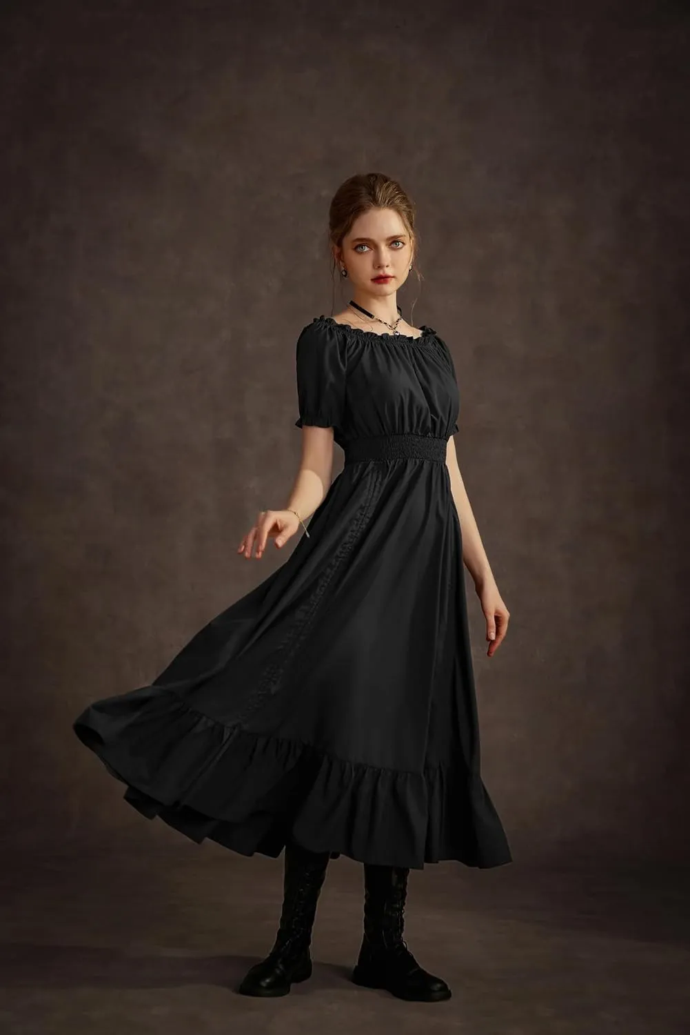 Scarlet Darkness Renaissance Costume Women Steampunk Dress Medieval Ren Faire Dress
