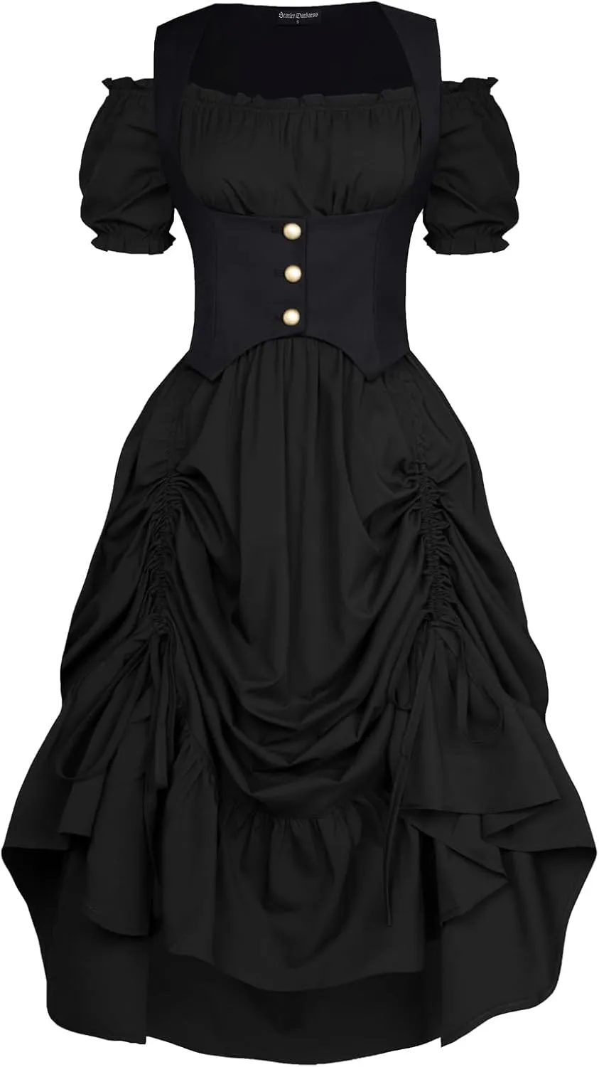 Scarlet Darkness Renaissance Costume Women Steampunk Dress Medieval Ren Faire Dress