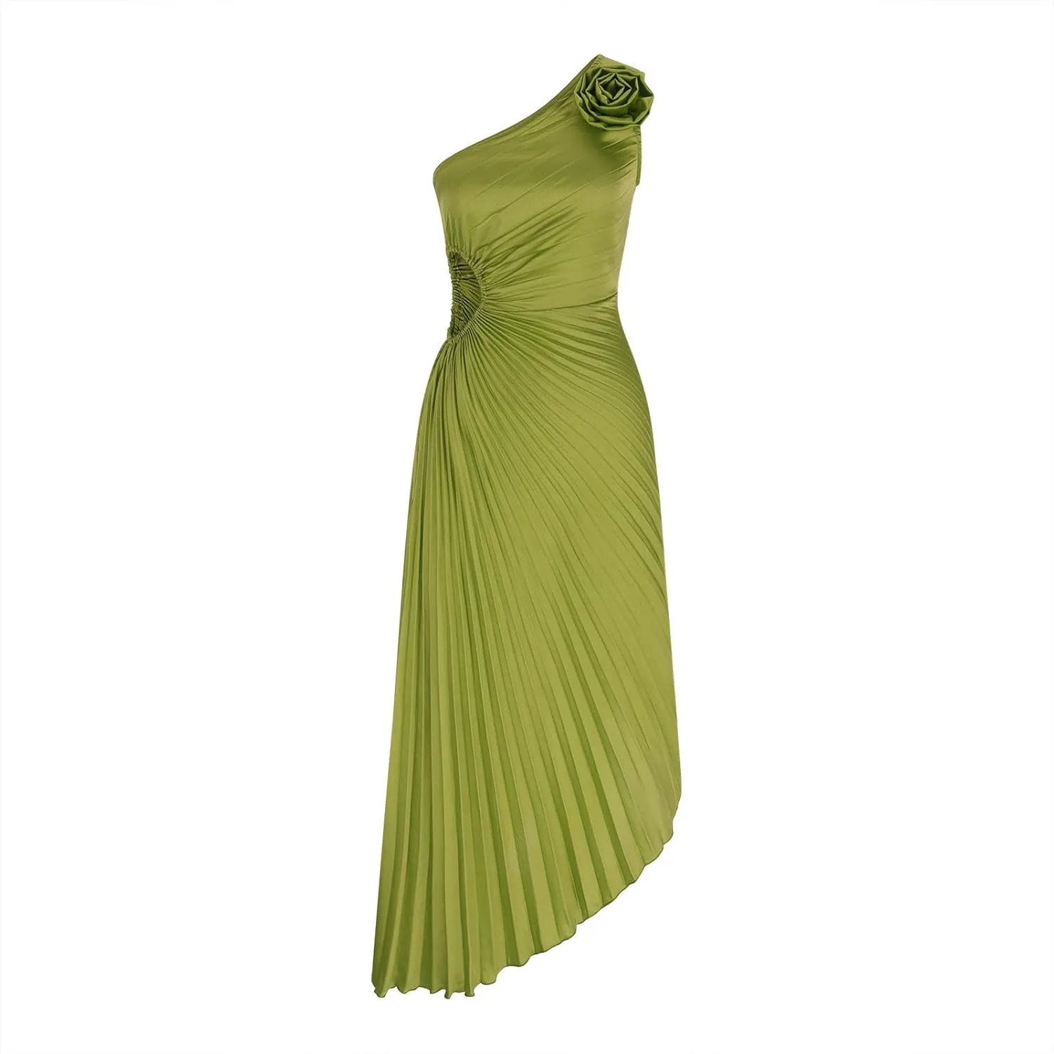 Sexy Dresses for Women Floral Print one Shoulder Dress Ruffle Irregular Swing Hem Long Dress Cocktail Party Dresses