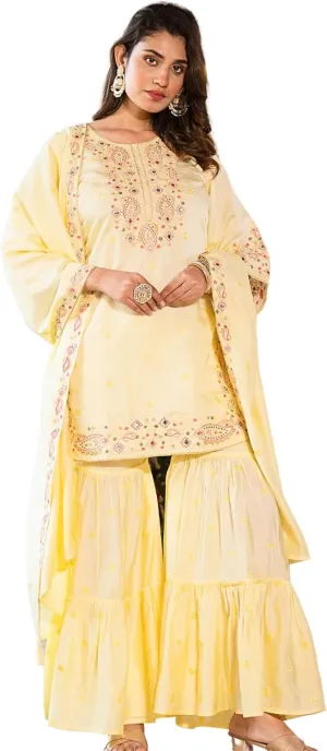 Sharara suit set-3 Pc kurti/kurta, pant, dupatta|indian dresses for women|salwar kameez ready to wear for parties