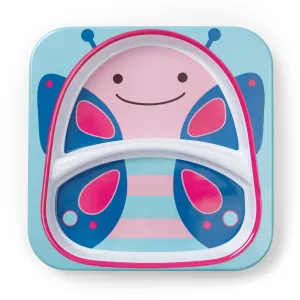 Skip Hop Baby Zoo Little Kid and Toddler Melamine Feeding Divided Plate, Butterfly