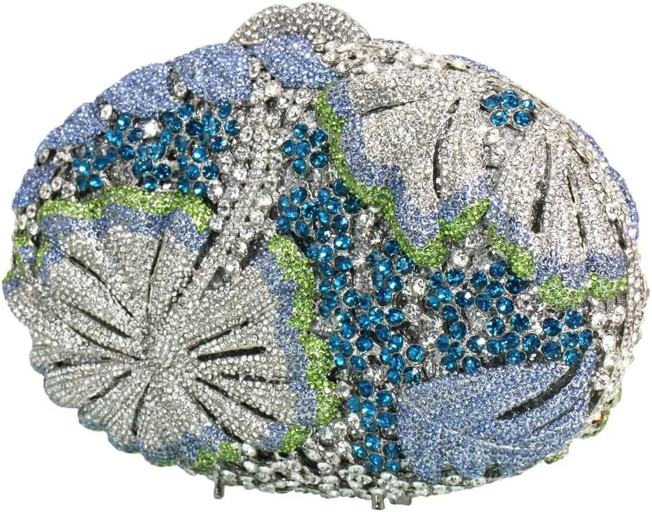 Sparkly Crystal Evening Clutch Luxury Flower Rhinestone Evening Bags Wedding Formal Party Handbags Purses