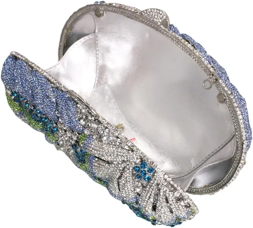 Sparkly Crystal Evening Clutch Luxury Flower Rhinestone Evening Bags Wedding Formal Party Handbags Purses