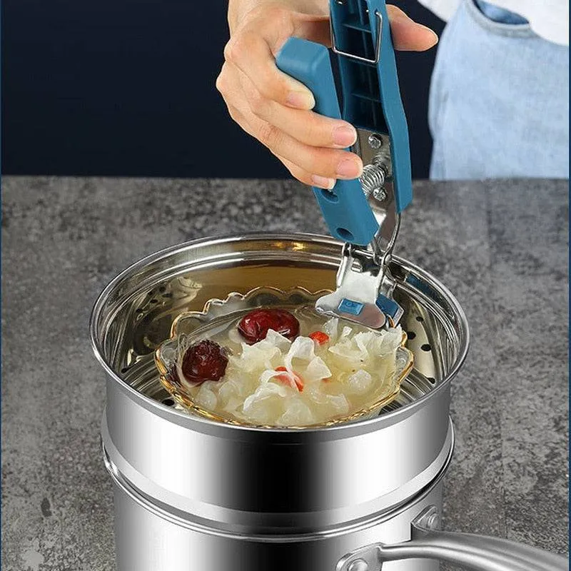 Stainless Steel Clip Bowl Clip Tray Bowl Holder Hair Claws Clip Kitchen Gadget Finger Stall Bowl Holder