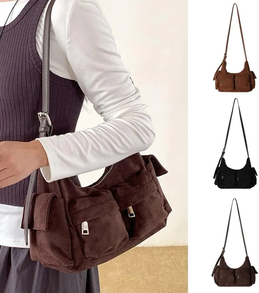 Stylish Shoulder Bag for Women Soft Leather Crossbody with Multiple Compartments Casual Satchel For Travel Outdoor