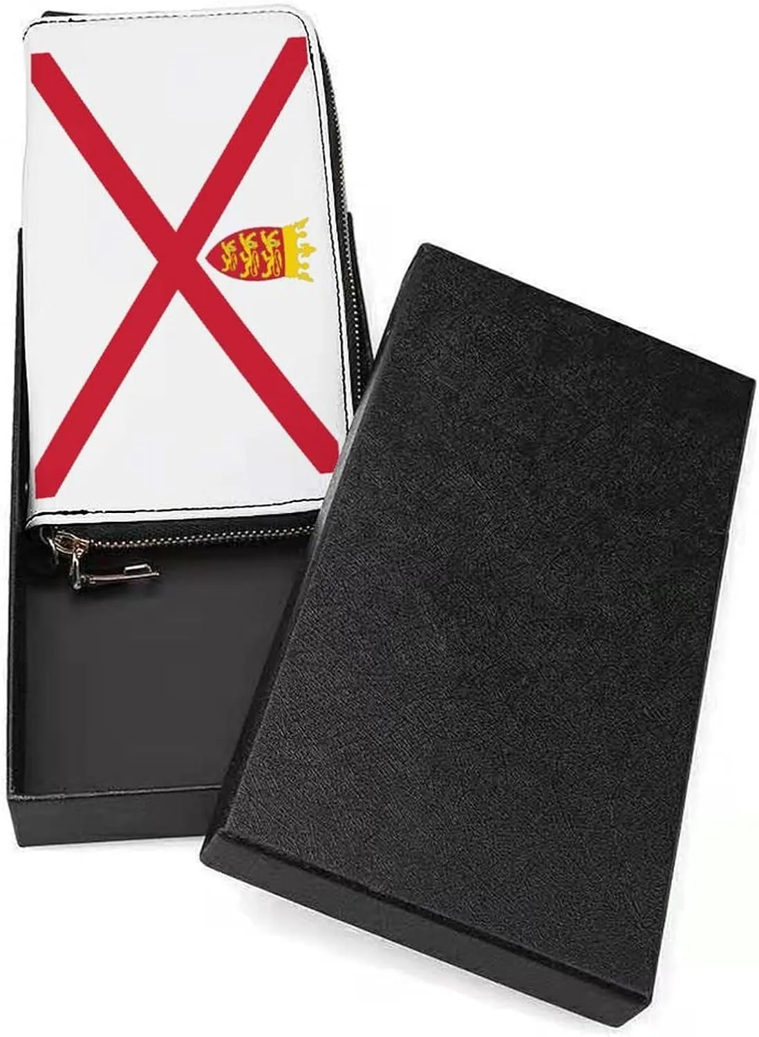 Stylish Women Men Zipper Long Purse Removable Wristlet PU Leather Wallet Travel Clutch, Jersey Flag