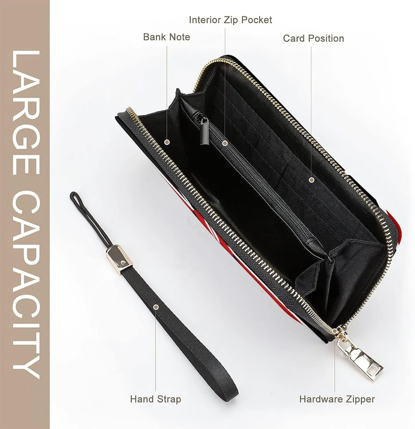 Stylish Women Men Zipper Long Purse Removable Wristlet PU Leather Wallet Travel Clutch, Kenya Flag