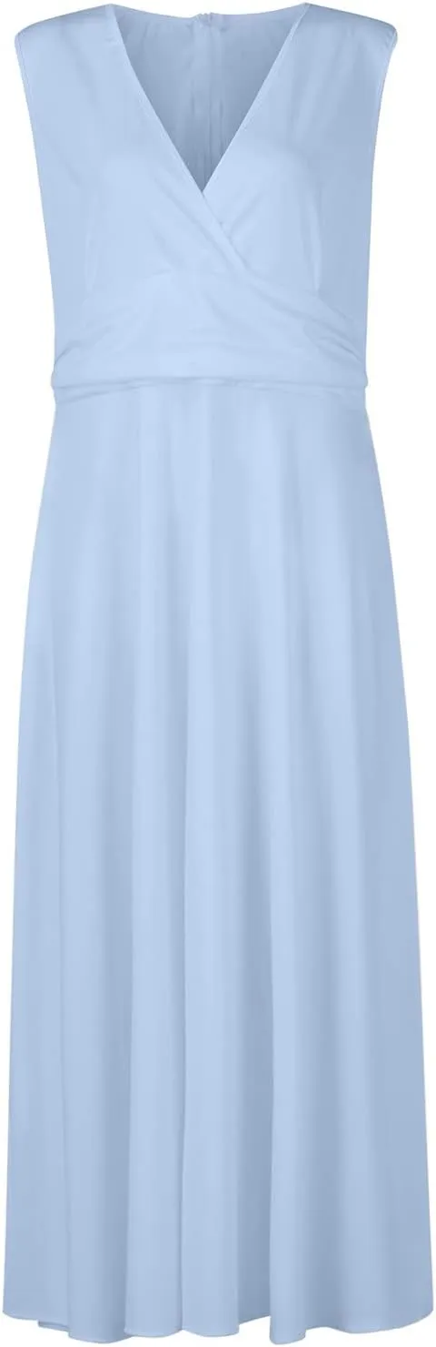 Summer Dresses for Women 2024 Floral Cold Shoulder Sleeve V Neck Holiday Dress Waist Retraction Ruffle Hem Gown Dresses
