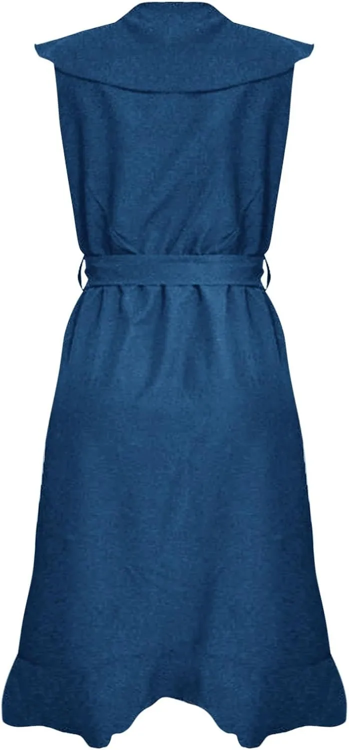 Summer Dresses for Women 2024,Casual Wrap Deep V Neck Midi Dress Boho Short Sleeve Ruffle Hem Beach Split Dresses