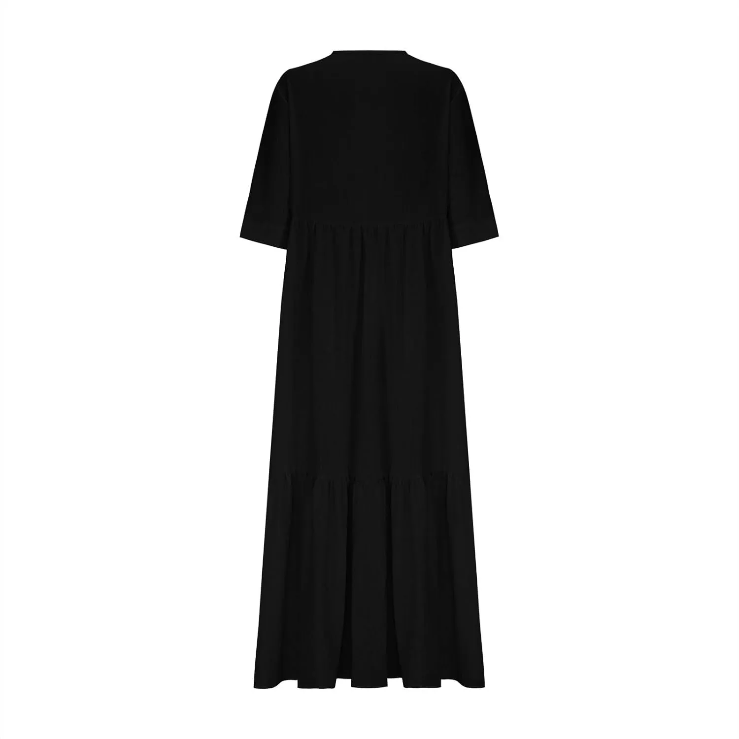 Summer Dresses for Women 2025 Flowy Trendy Casual Cotton Linen Dress Long Beach Vacation Short Sleeve Maxi Sundresses