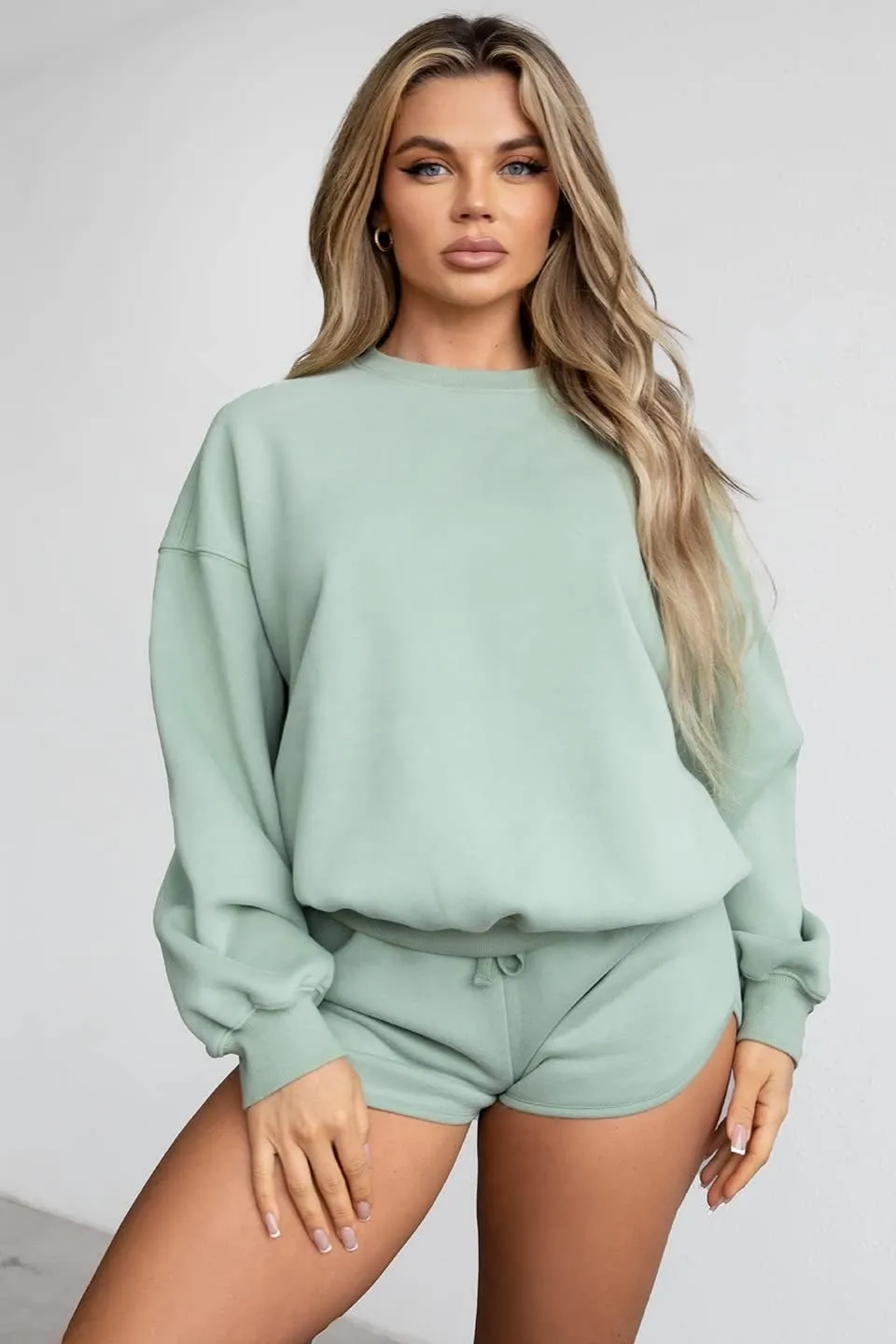 TIC TOC Women Casual Fleece Pullover Cropped Hoodie Long Sleeve Lounge Crop Sweatshirt