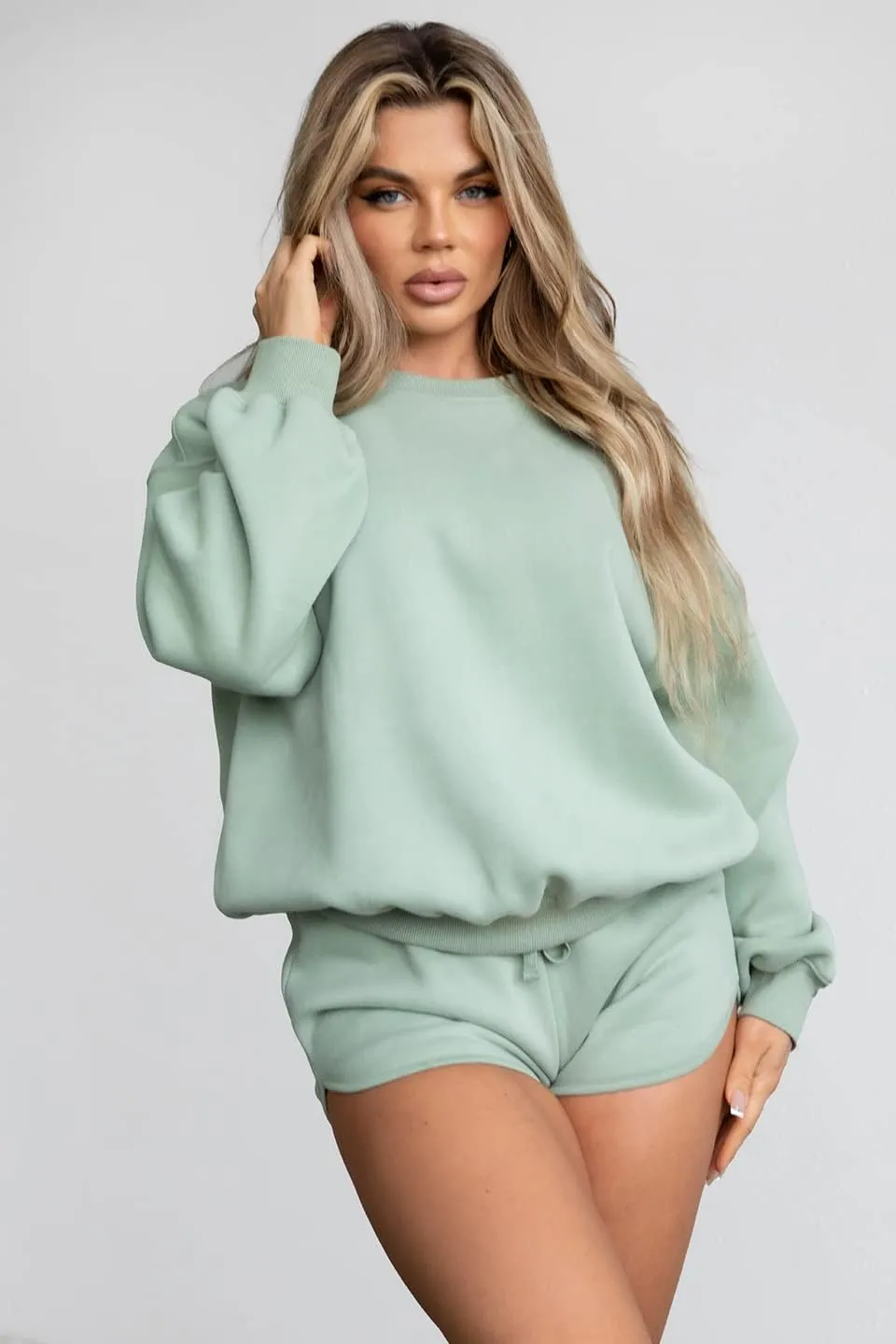 TIC TOC Women Casual Fleece Pullover Cropped Hoodie Long Sleeve Lounge Crop Sweatshirt