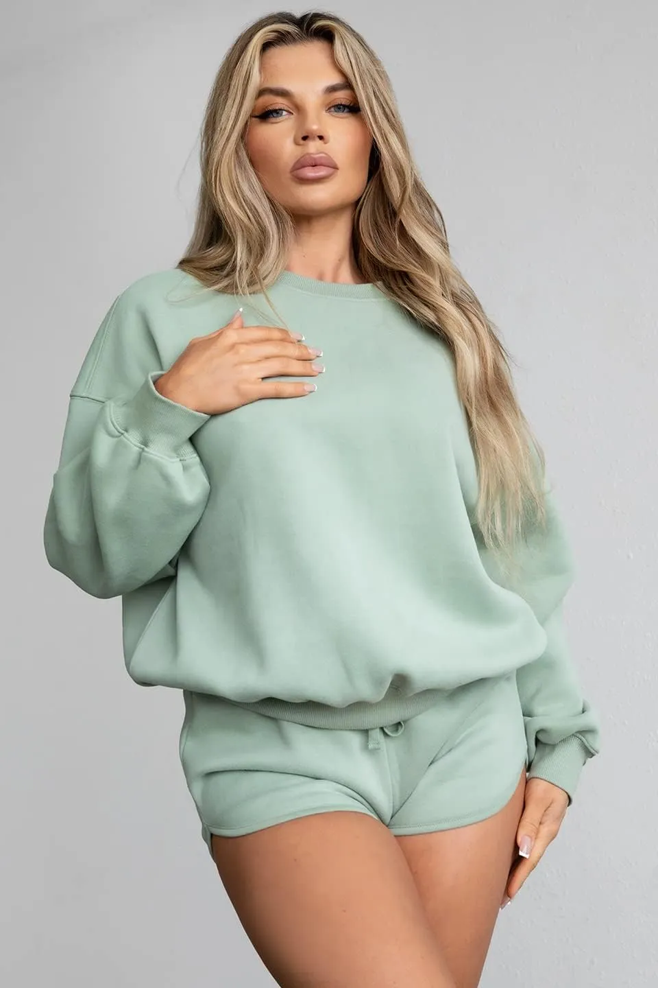 TIC TOC Women Casual Fleece Pullover Cropped Hoodie Long Sleeve Lounge Crop Sweatshirt