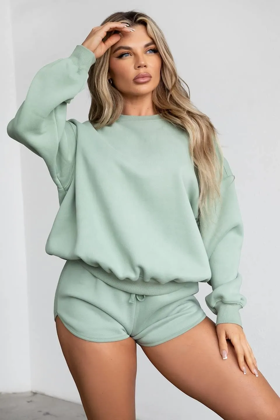 TIC TOC Women Casual Fleece Pullover Cropped Hoodie Long Sleeve Lounge Crop Sweatshirt