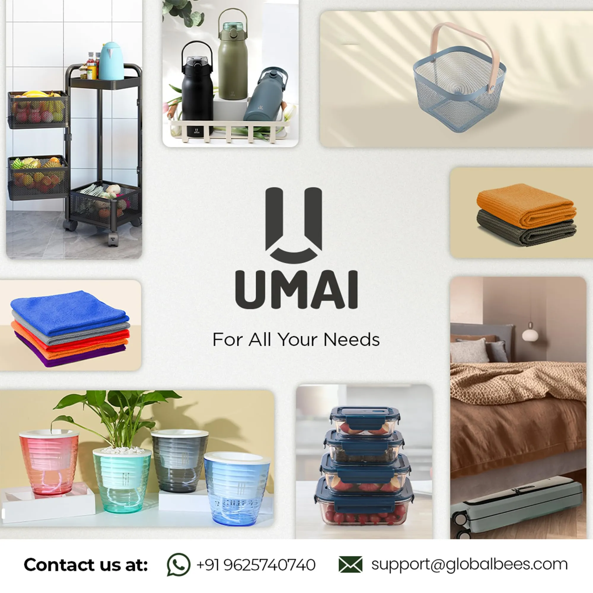 UMAI Platters Serving Set for Snacks with Wooden Tray & 4 Jars (350ml Each) | Premium Soda Lime Glass | Snacks Serving Bowls with Tray | Serving Tray with Bowls for Snacks
