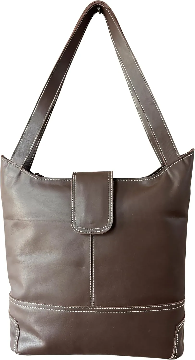 Vintage Leather Hobo Shoulder Bag, Large Tote Purse for Women, Coffee ST-121