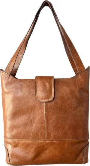 Vintage Leather Hobo Shoulder Bag, Large Tote Purse for Women, Tan Brown ST-122