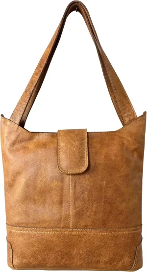 Vintage Leather Hobo Shoulder Bag, Large Tote Purse for Women, Tan Brown