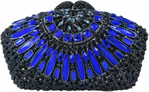 Vintage Women Crystal Evening Bags Sparkly Necklace Shape Rhinestone Handbag Clutch Wedding Party Shoulder Bag